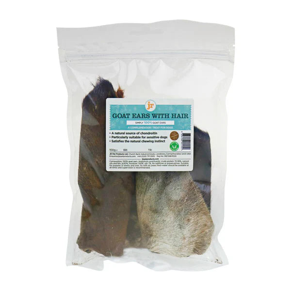 JR Pet Products Goat Ears with Hair 100g