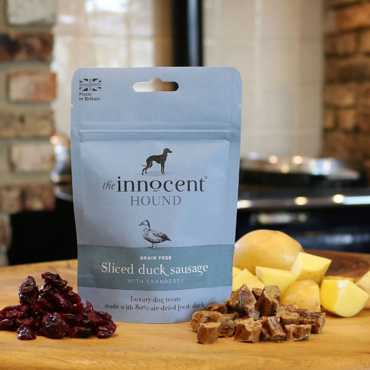 The Innocent Hound Sliced Duck Sausage with Cranberry Dog Treats