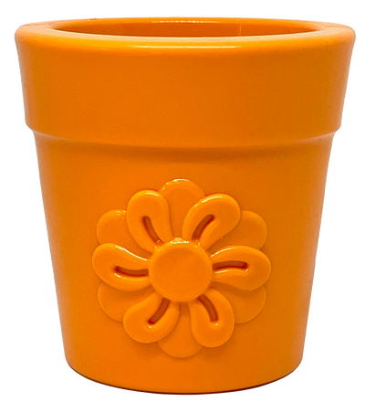 SodaPup Flower Pot Durable Rubber Treat Dispenser & Enrichment: Blue