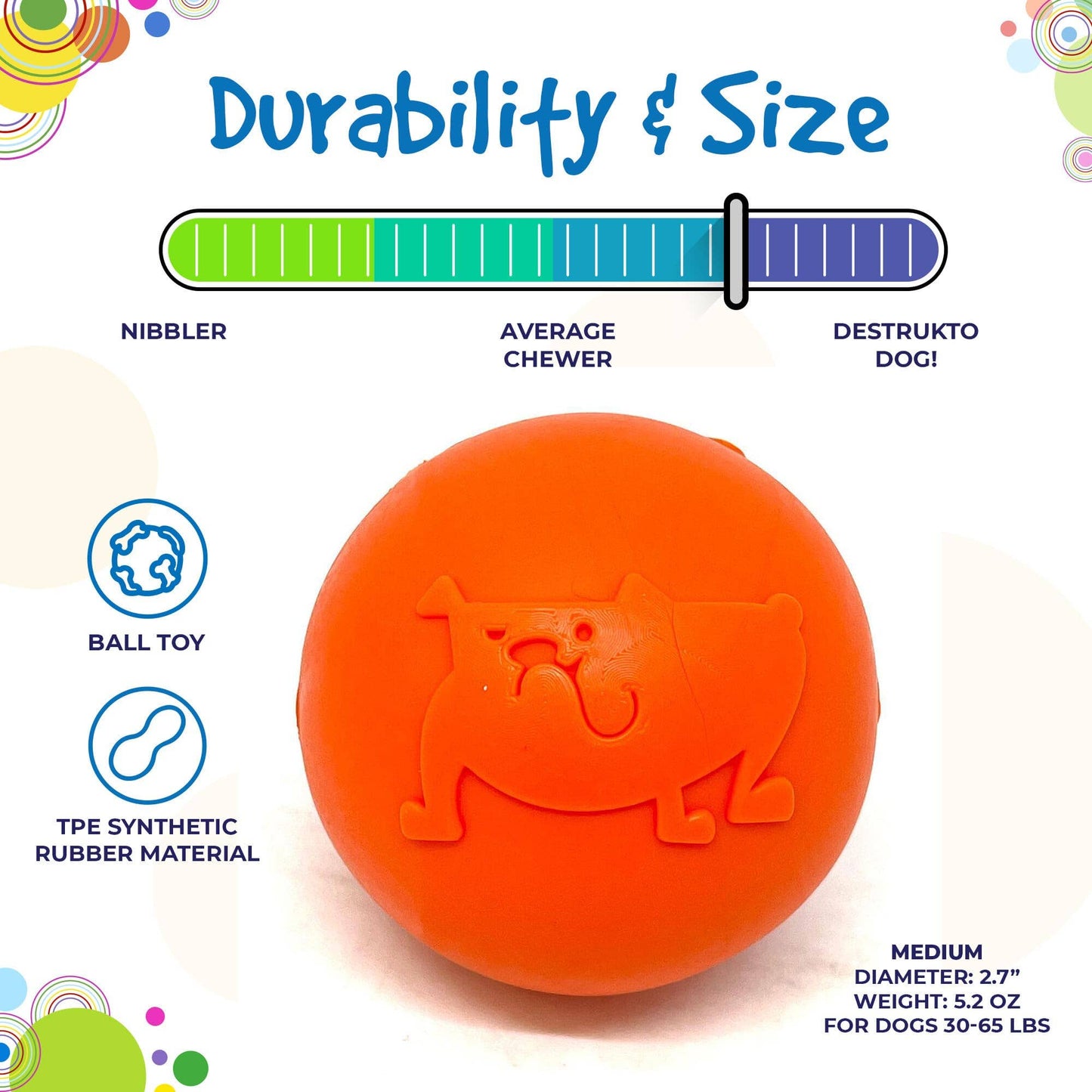 SodaPup Smile Ball Durable Synthetic Rubber Chew & Retrieving Ball