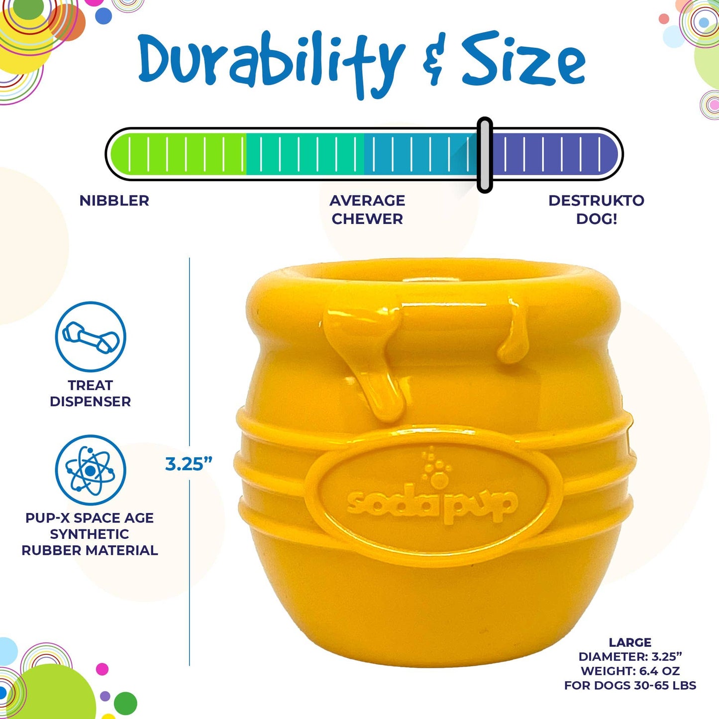 SodaPup Large PUP-X Honey Pot 2.0 Treat Dispenser