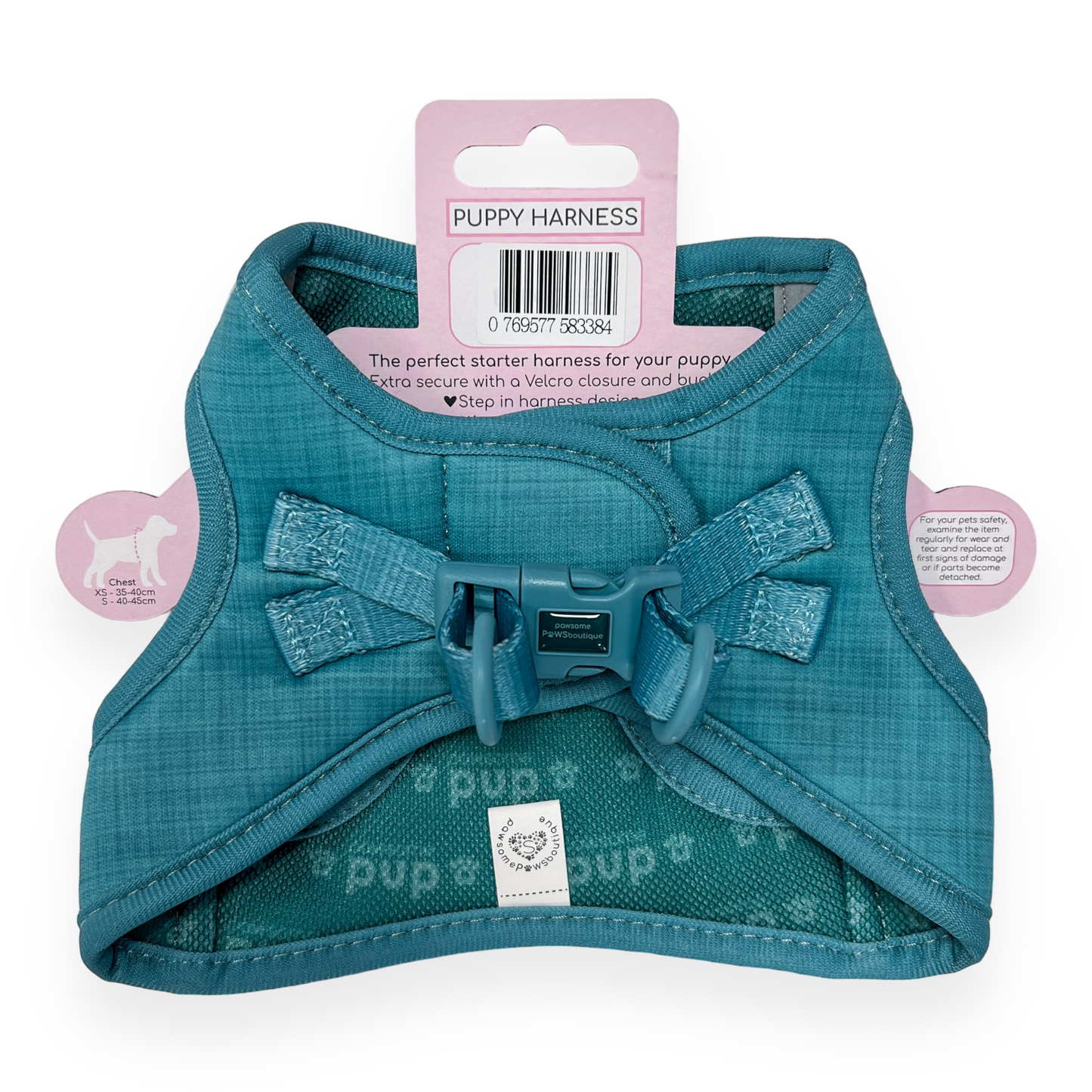 Pawsome Paws - Pawsome Pup Harness - Teal: Small