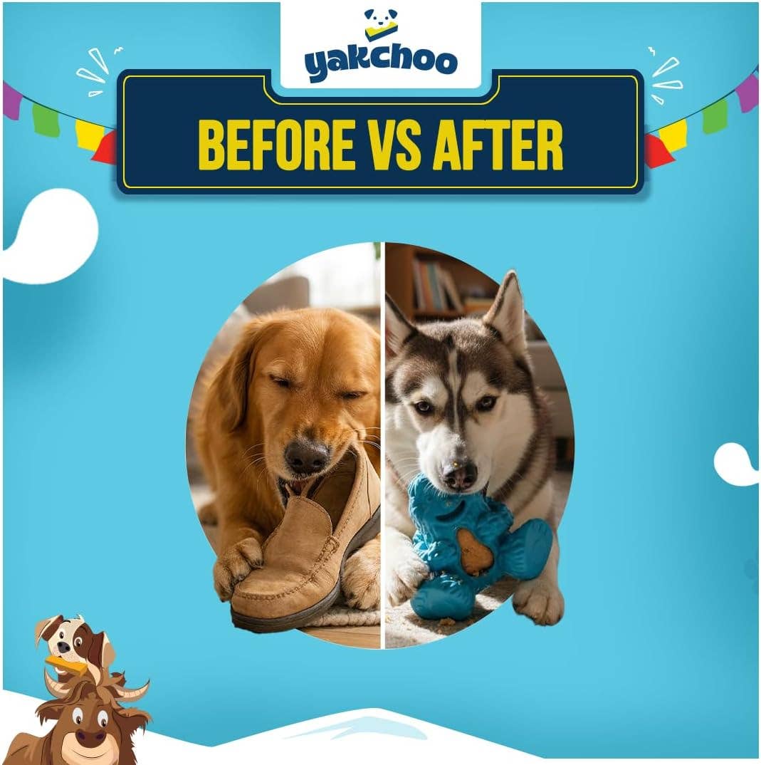Yakchoo Play Treatoy - Interactive Rubber Dog Treat Toy : Green