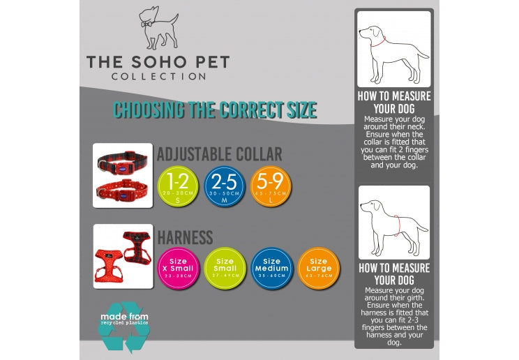 Ancol Soho Reversible Dog Harness Stripes/Leaves