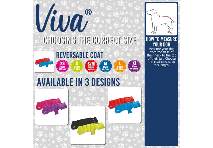 Ancol Viva Reversible Dog Coat Black/Hi-Vis