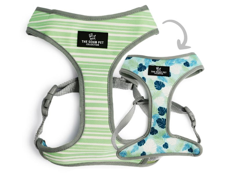 Ancol Soho Reversible Dog Harness Stripes/Leaves