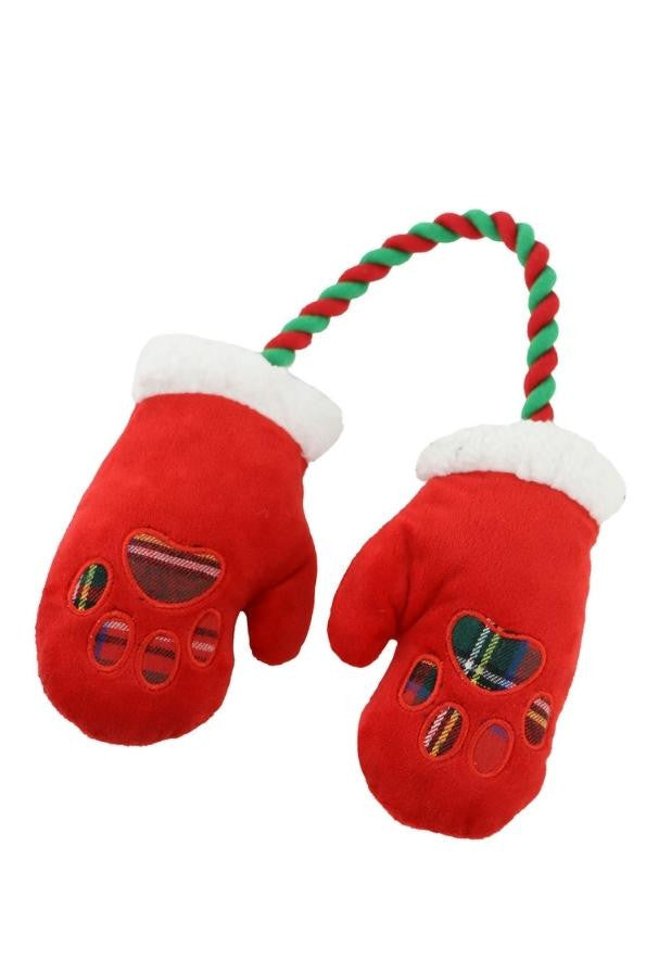 Ancol Mrs Claus Mittens Christmas Dog Toy