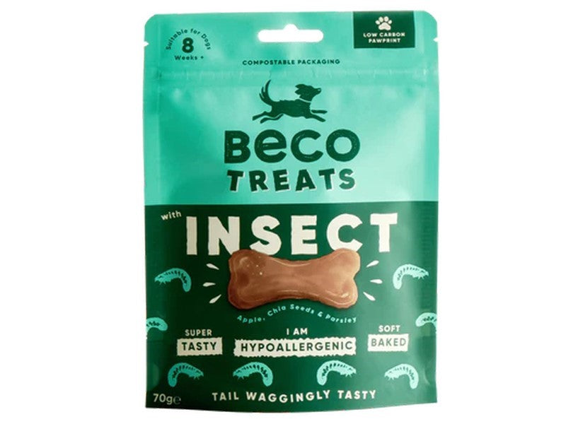 Beco Insect Dog Treats with Apple & Chia Seeds 70g