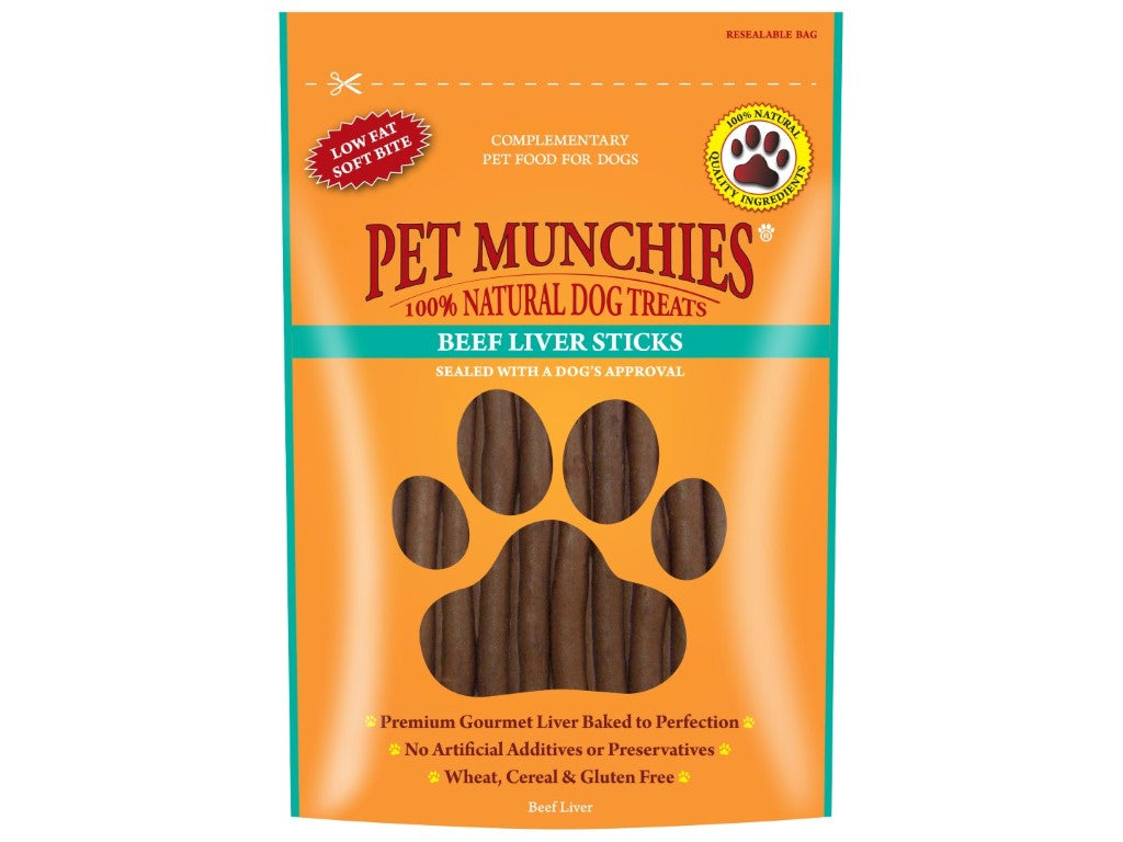 Pet Munchies Beef Liver Sticks Dog Treats 90g