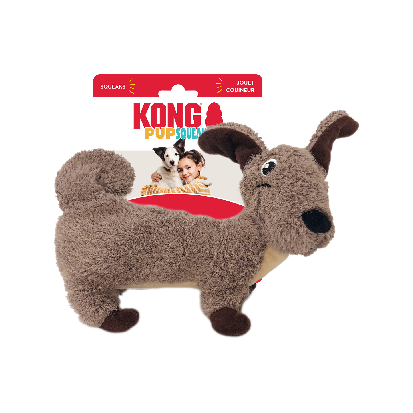 KONG Holiday Pupsqueaks Tucker Christmas Dog Toy Medium