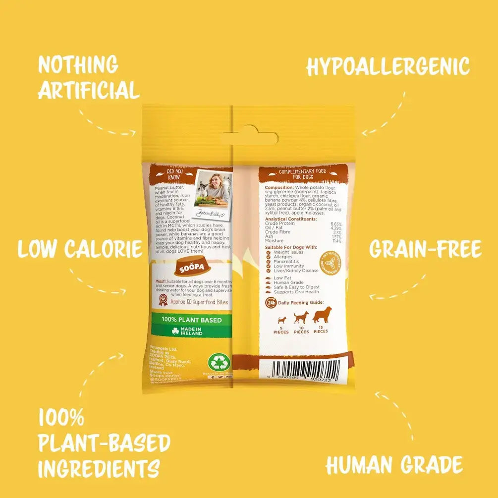 Soopa Banana & Peanut Butter Healthy Bites Dog Treats