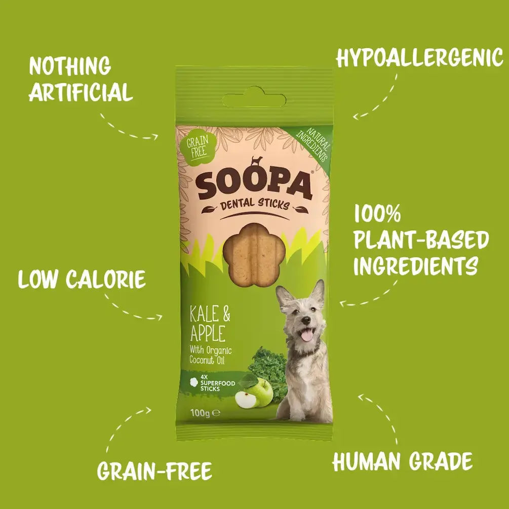 Soopa Kale & Apple Dog Dental Sticks