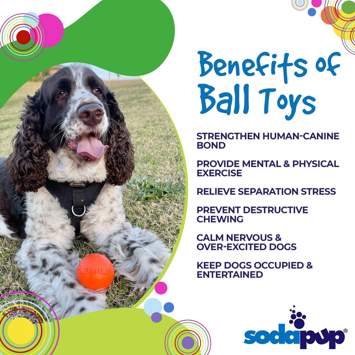 SodaPup Smile Ball Durable Synthetic Rubber Chew & Retrieving Ball
