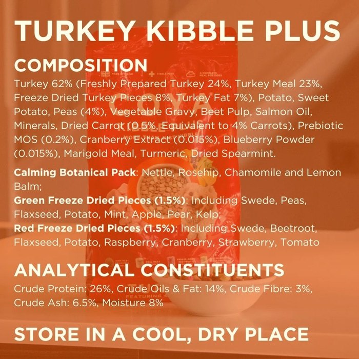 COYA Kibble Plus Turkey Adult Dog Food 1.5kg