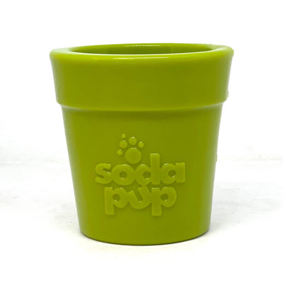 SodaPup Flower Pot Durable Rubber Treat Dispenser & Enrichment: Green