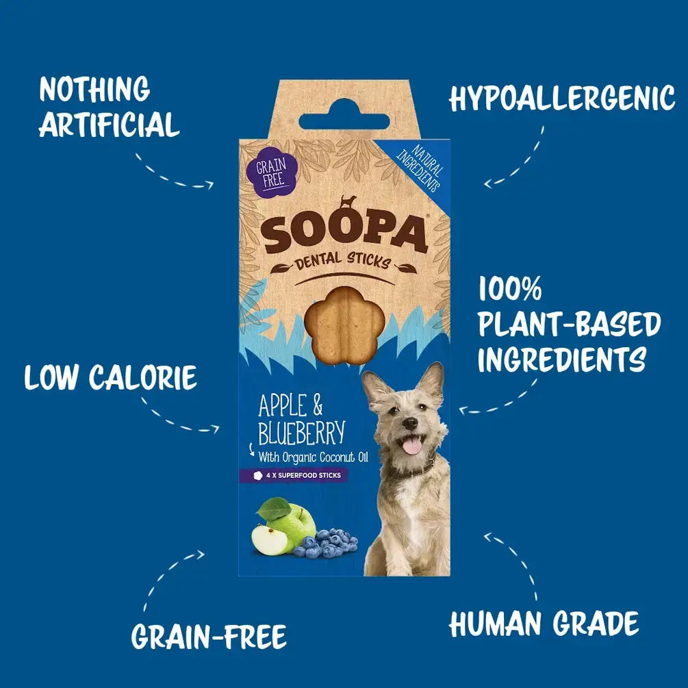Soopa Apple & Blueberry Dog Dental Sticks