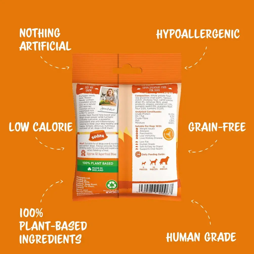 Soopa Carrot & Pumpkin Healthy Bites Dog Treats