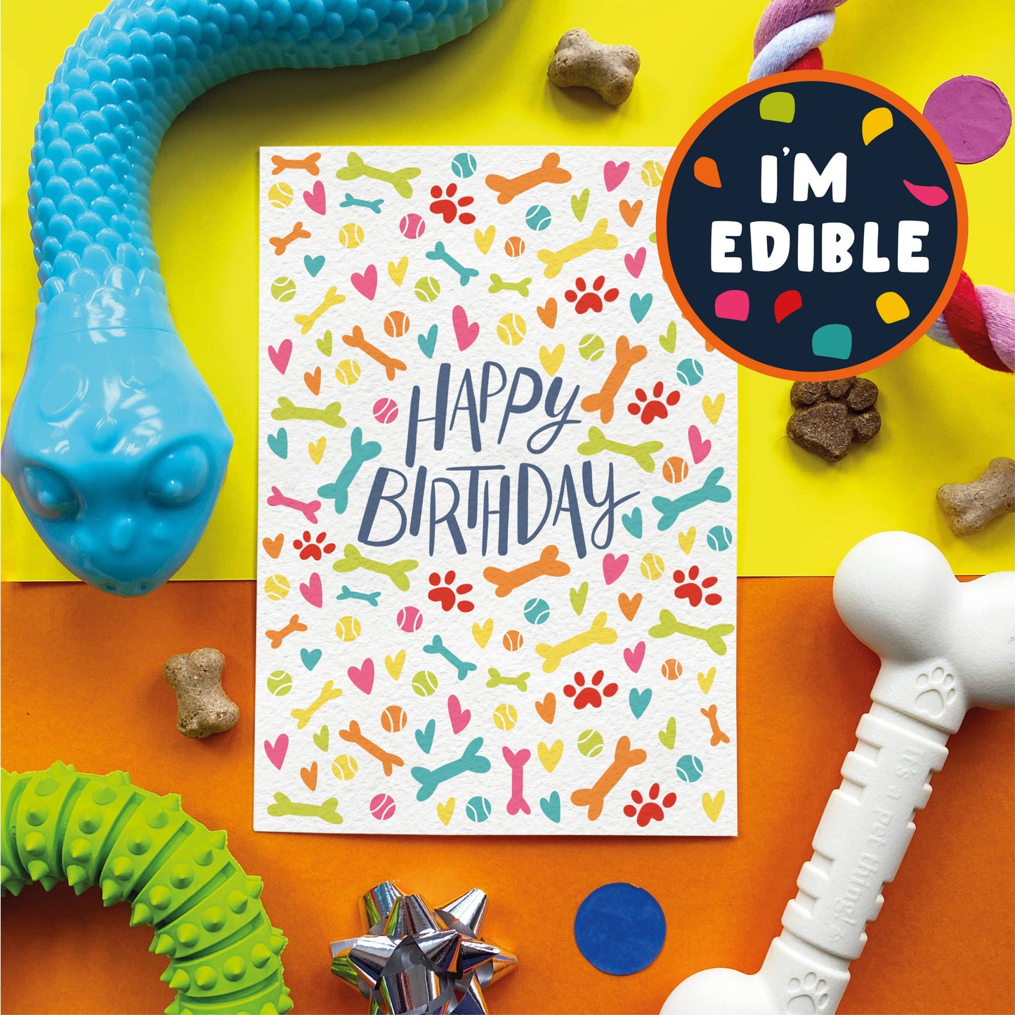 Scoff Paper Edible Birthday Card For Dogs - Happy Birthday