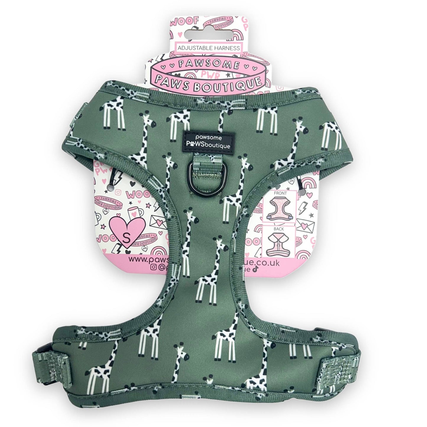 Pawsome Paws - D-Ring Adjustable Dog Harness – Gregory The Giraffe