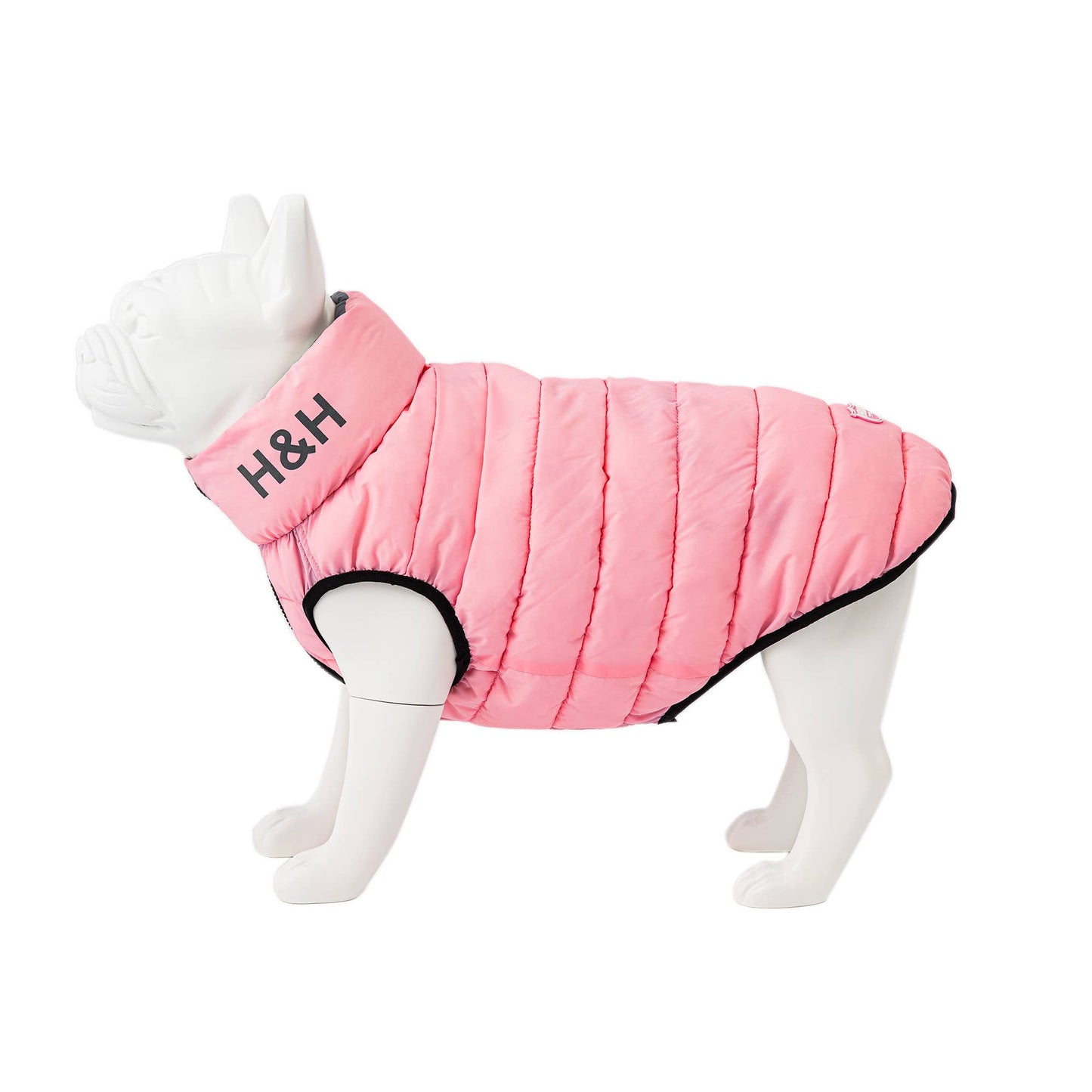 Hugo & Hudson Light Pink & Grey Dog Puffer Jacket
