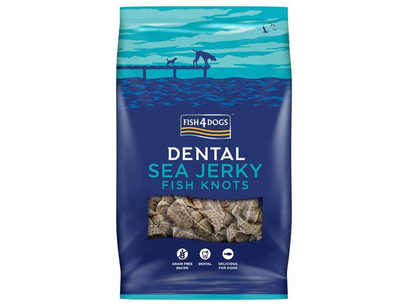 Fish4Dogs Sea Jerky Fish Knots Dental Dog Treat 100g