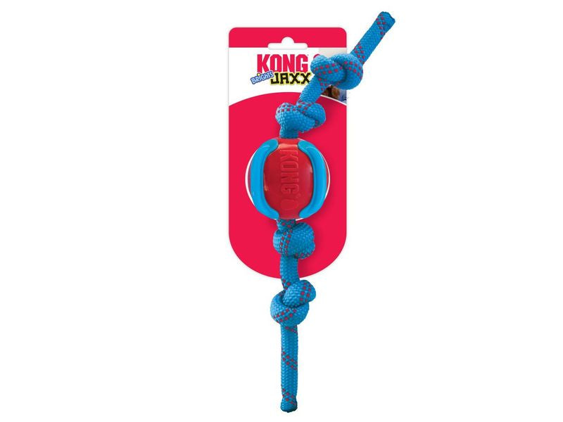 KONG Jaxx Brights Ball w/Rope Assorted Colour Dog Tug Toy
