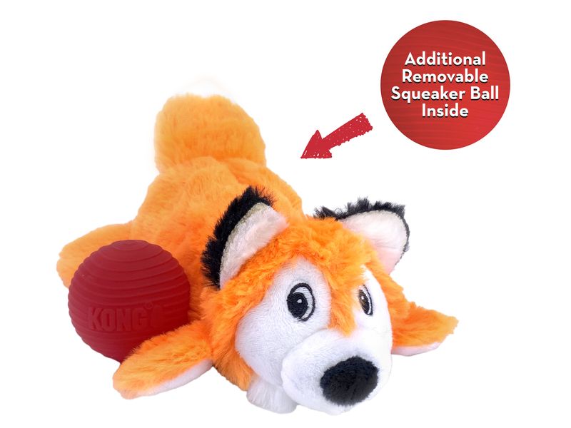 Kong Cozie Pocketz Fox Dog Toy Medium
