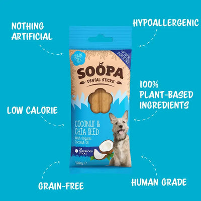 Soopa Coconut & Chia Seed Dog Dental Sticks