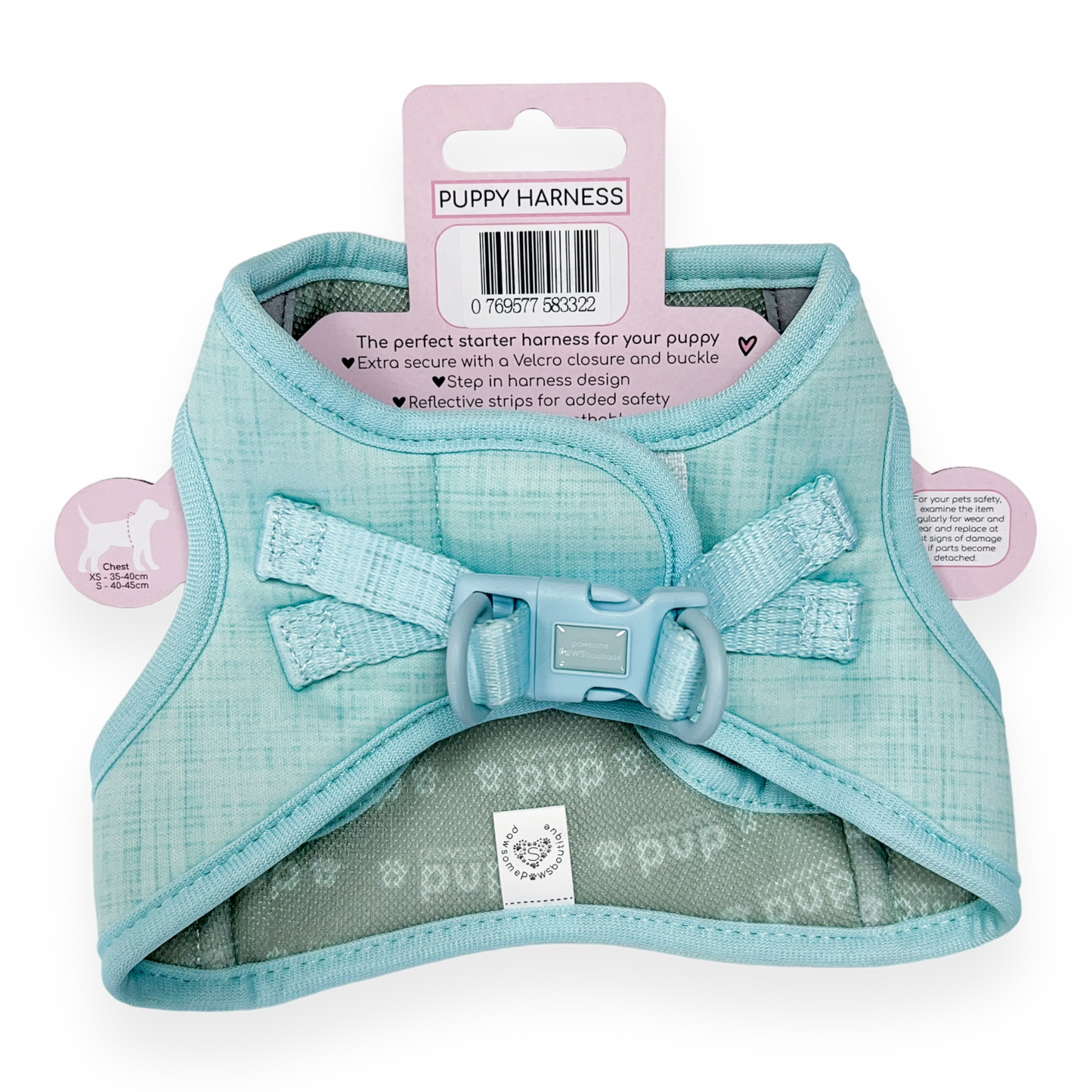 Pawsome Paws - Pawsome Pup Harness - Mint: Small