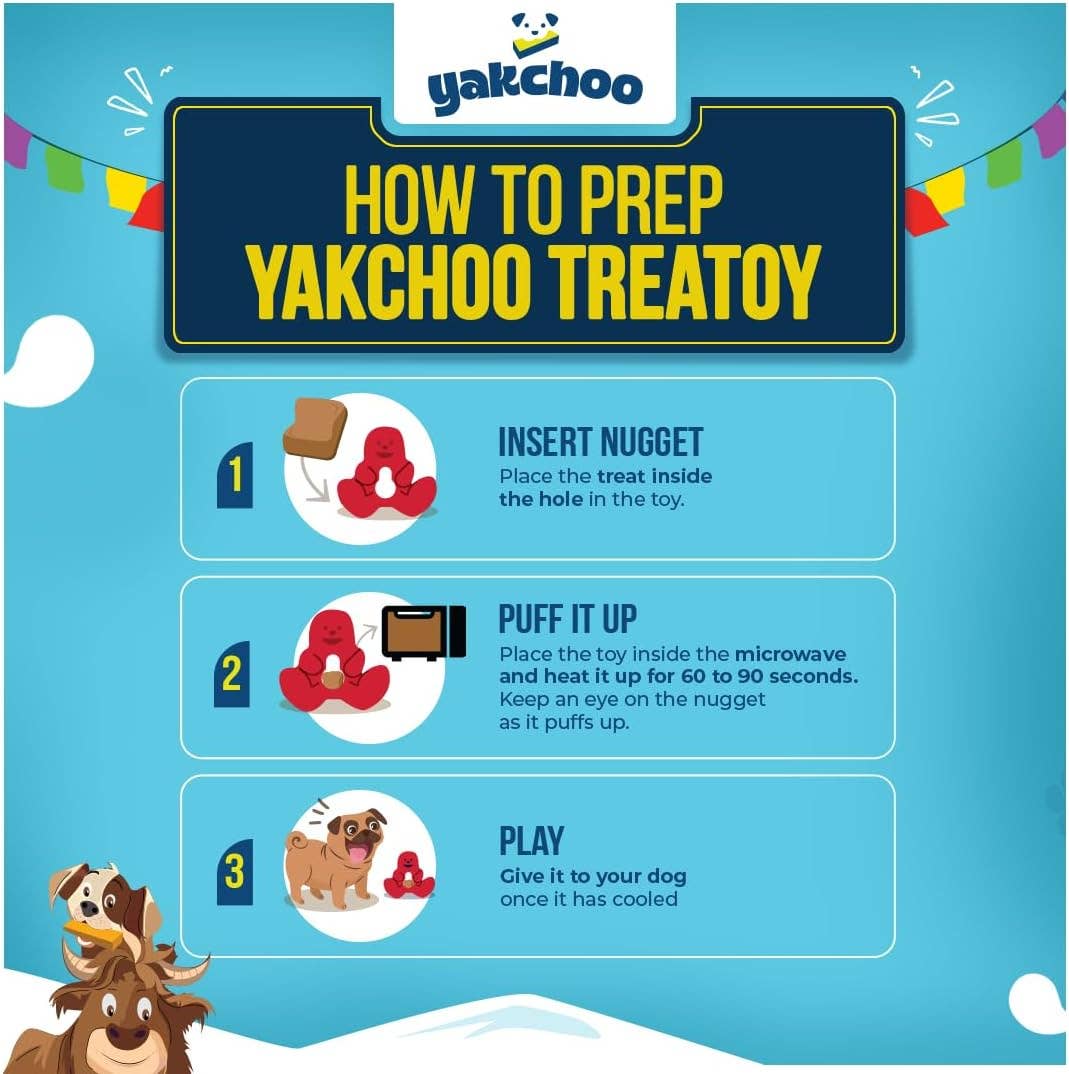 Yakchoo Play Treatoy - Interactive Rubber Dog Treat Toy : Pink