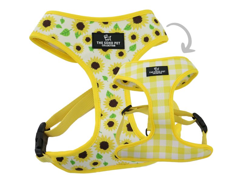 Ancol Soho Reversible Dog Harness Sunflowers / Yellow Check