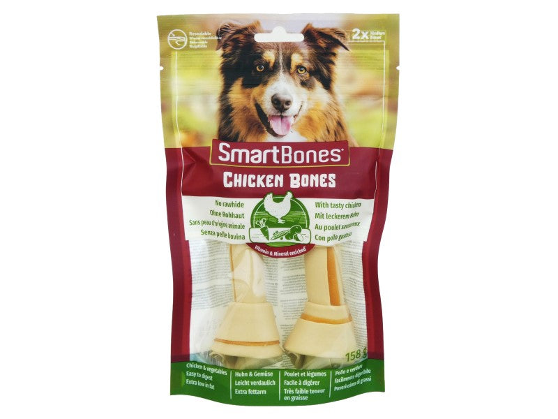 SmartBones Medium Chicken Bones Dog Treats 2-Pack