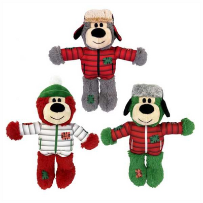 KONG Holiday Wild Knots Bear Christmas Dog Toy Assorted