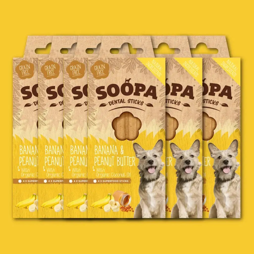 Soopa Banana & Peanut Butter Dog Dental Sticks