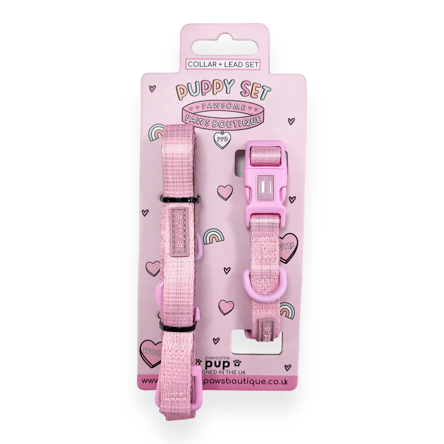 Pawsome Paws - Pawsome Pup Collar and Lead Set - Pink