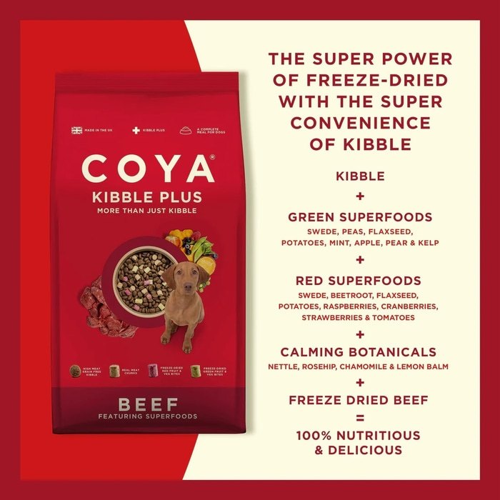 COYA Kibble Plus Beef Adult Dog Food 1.5kg