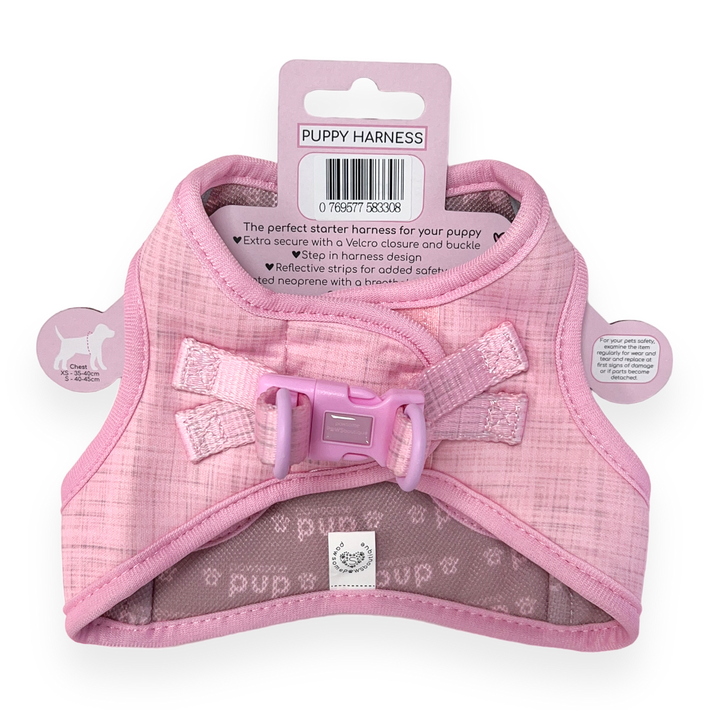 Pawsome Paws - Pawsome Pup Harness - Pink: Small