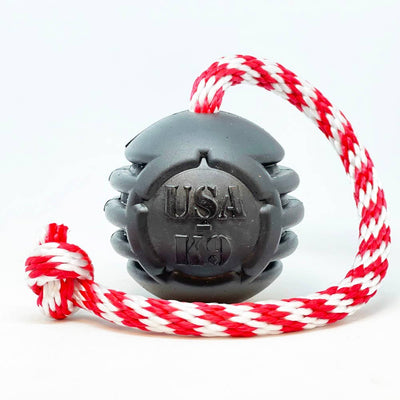 SodaPup Magnum Black Stars and Stripes Ultra-Durable Rubber Chew Toy