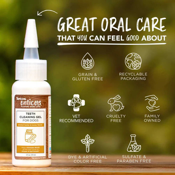 TROPICLEAN Enticers Teeth Cleaning Gel for Dogs, Hickory Smoked Bacon, 59ml