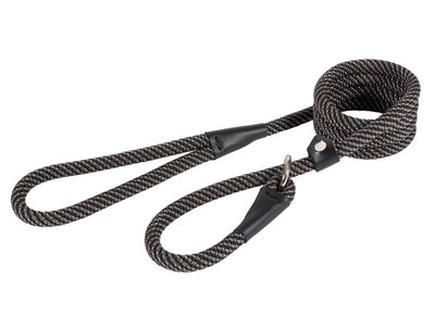 Ancol Extreme Rope Dog Slip Lead Black/Grey 1.5m X 12mm (50kg)