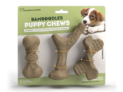 Bamboodles Puppy Teething Chew Toy 3 Pack