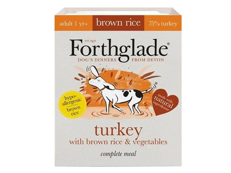 Forthglade Adult Complete Turkey with Brown Rice & Vegetables Natural Wet Dog Food (395g)