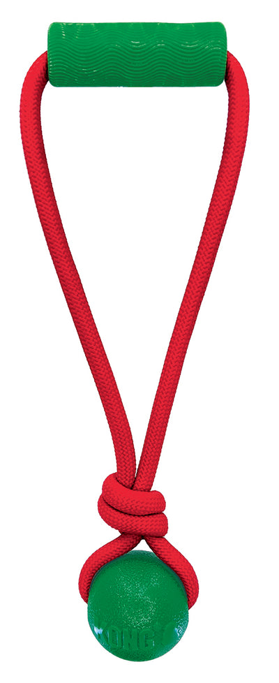 KONG Holiday Dog Toy Jaxx Brights Tug With Ball Assorted Medium