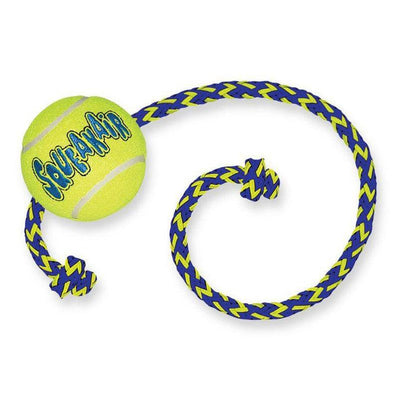 KONG SqueakAir Tennis Ball with Rope Dog Toy-Oh Doggy