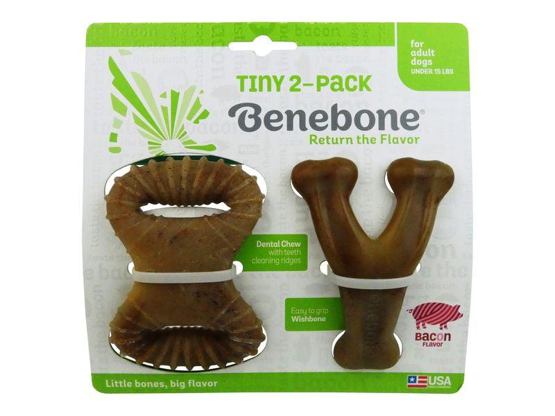 Benebone Tiny 2 Pack Chew/Wishbone Bacon-Oh Doggy