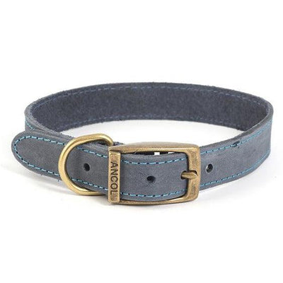 Ancol Timberwolf Leather Dog Collars-Oh Doggy