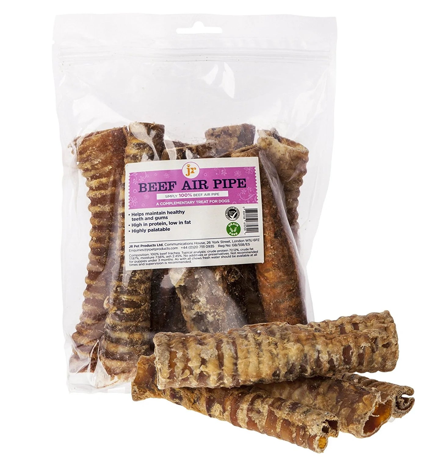 JR Pet Products Beef Air Pipe Dog Treat